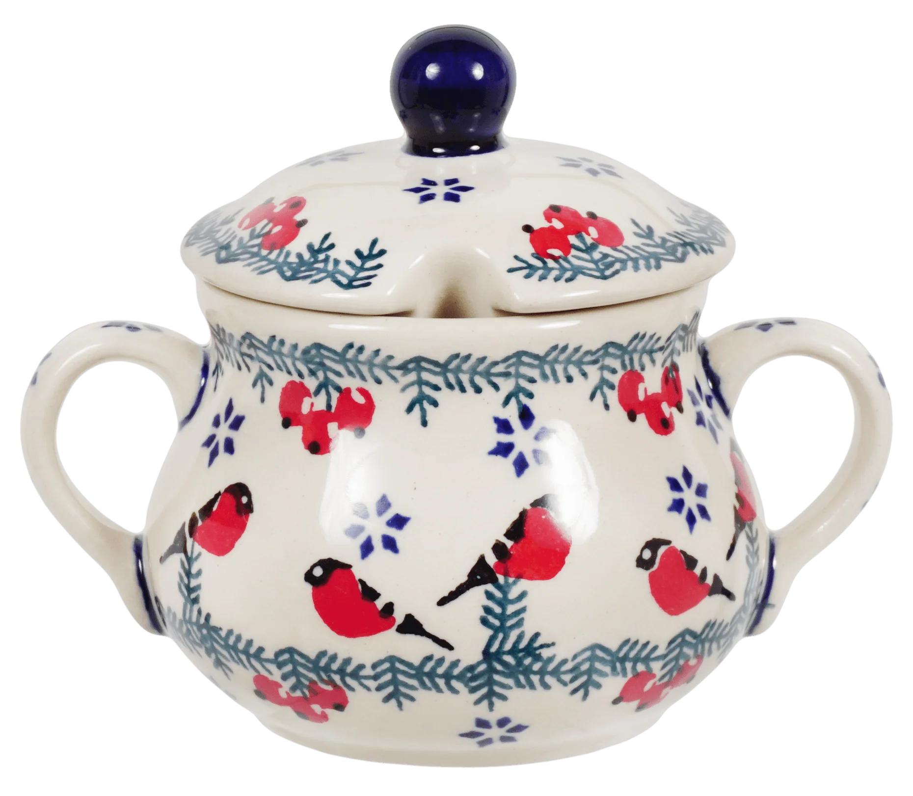 Bowl, Round, Sugar Bowl, 3.5" in "Red Bird" by Manufaktura | C015T-GILE