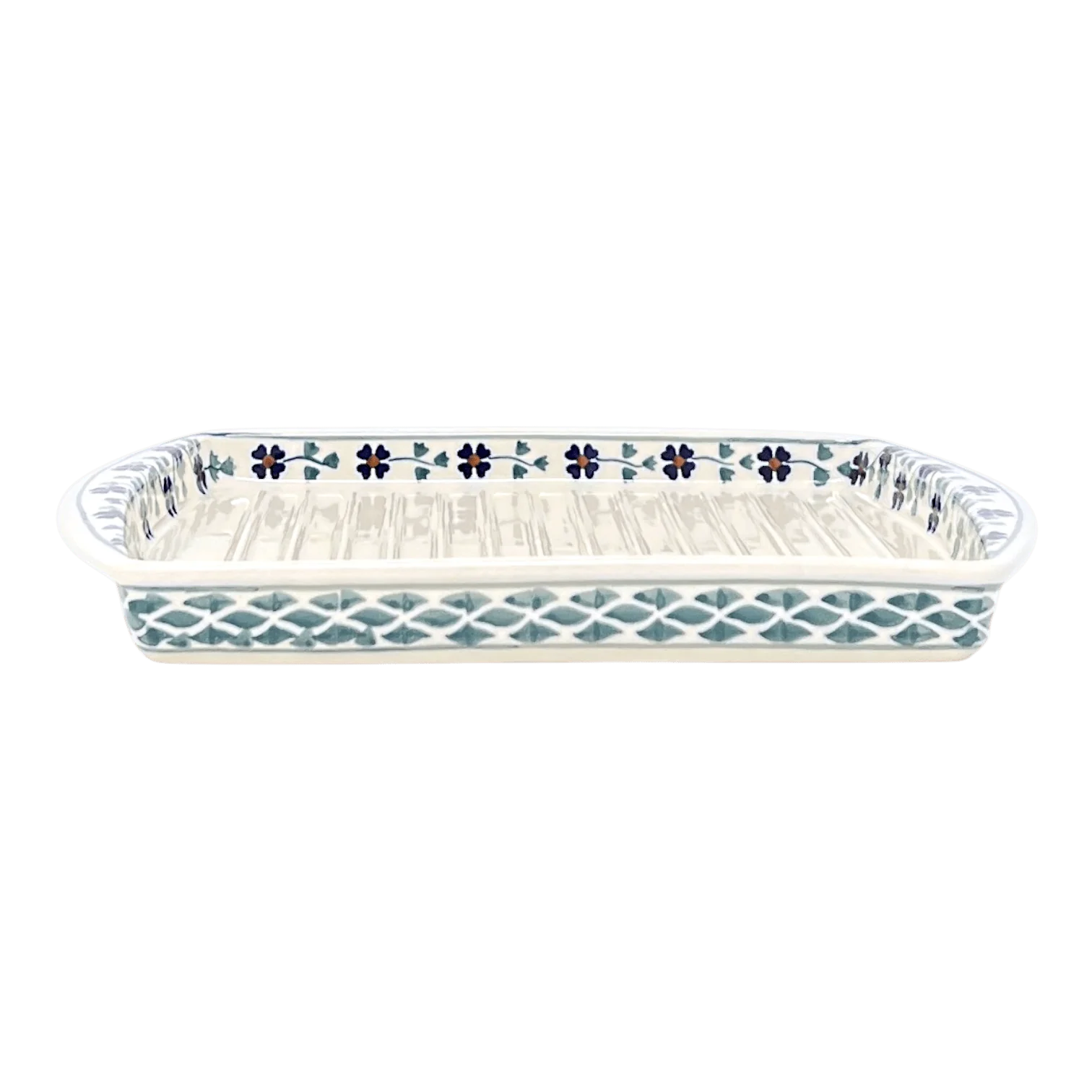Tray, Bacon, 8.25" x 10.5" in "Woven Pansies" by Manufaktura | P191T-RV