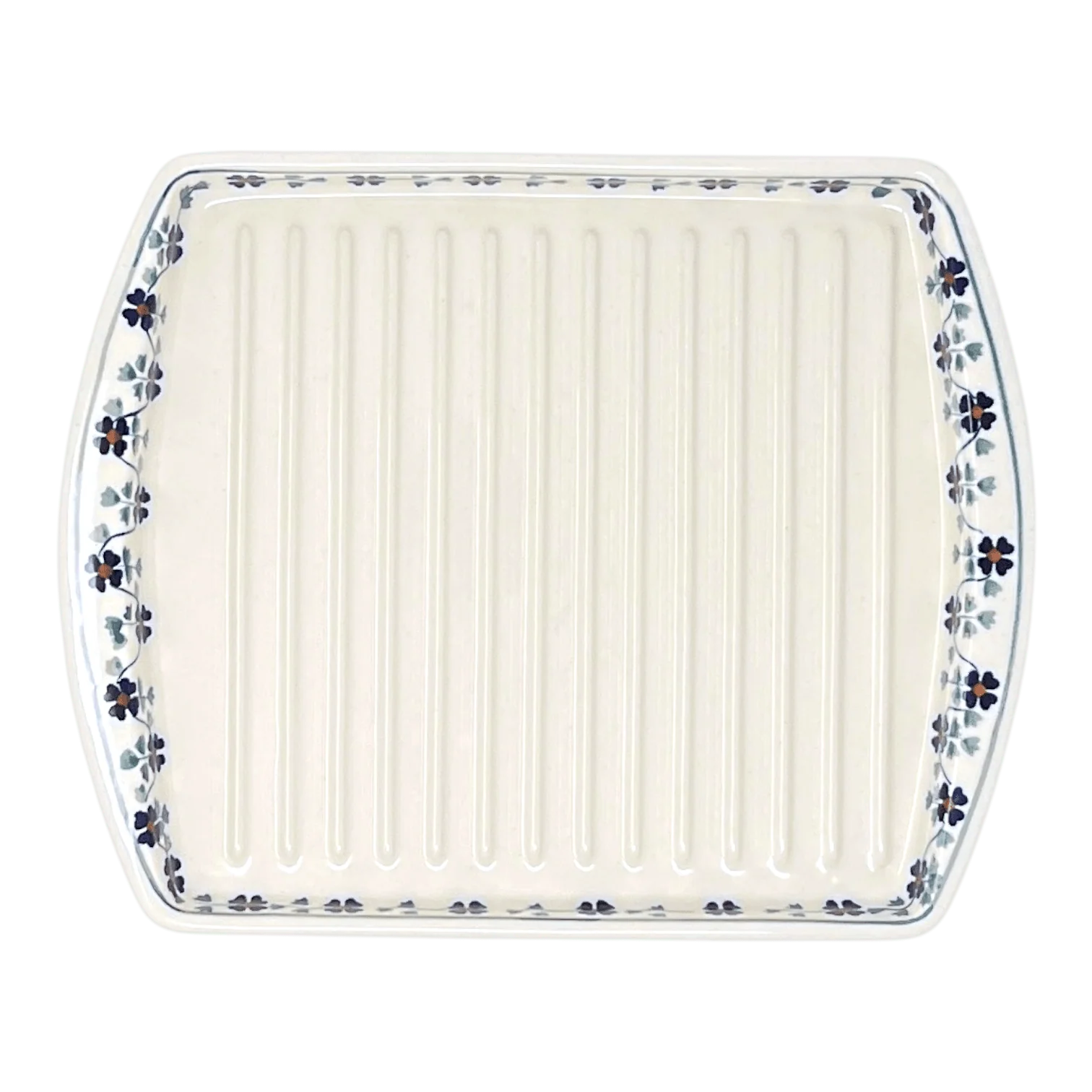 Tray, Bacon, 8.25" x 10.5" in "Woven Pansies" by Manufaktura | P191T-RV - Image 2