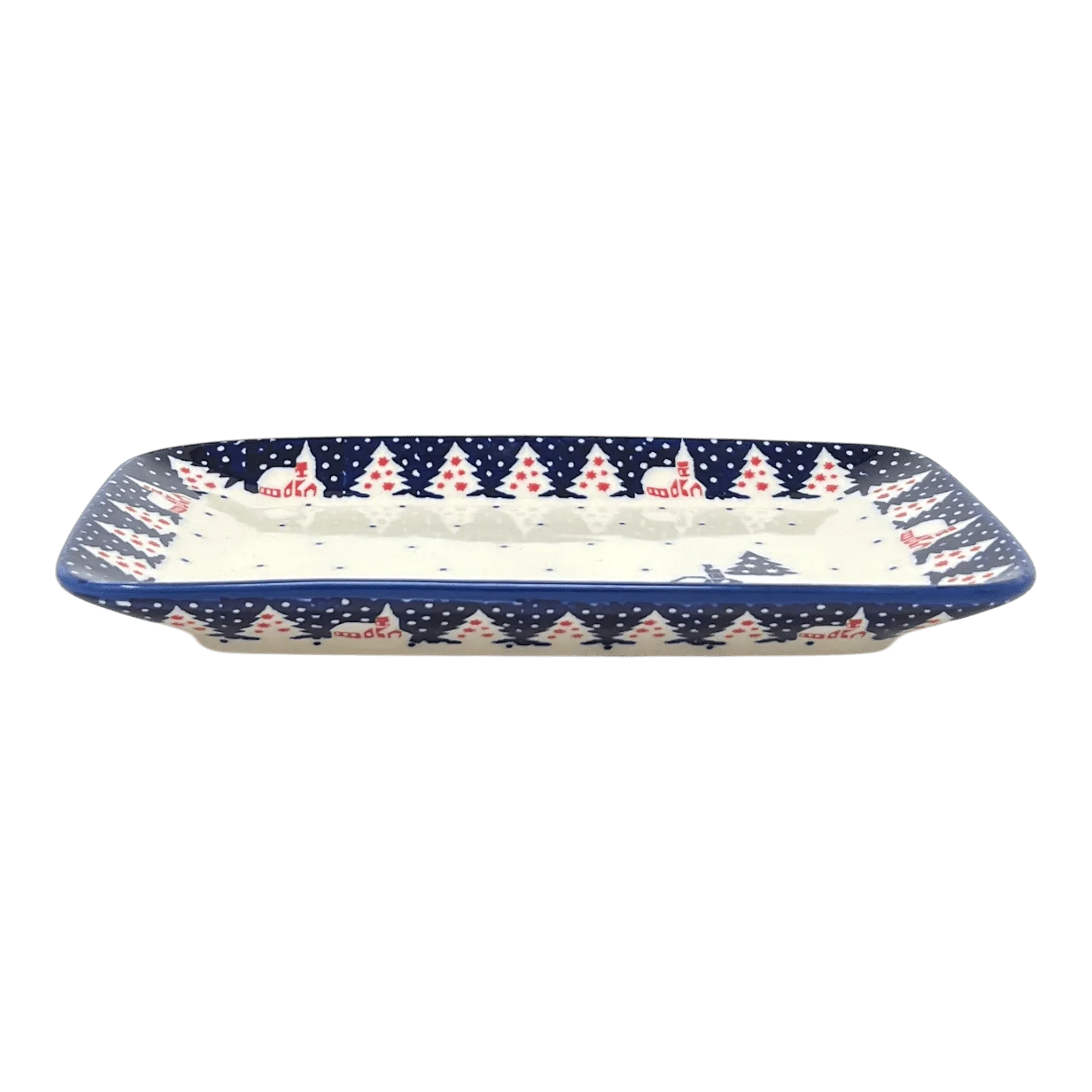 Tray, Rectangular, 8.25" x 5" in "Christmas Chapel" by Manufaktura | P201T-CHDK
