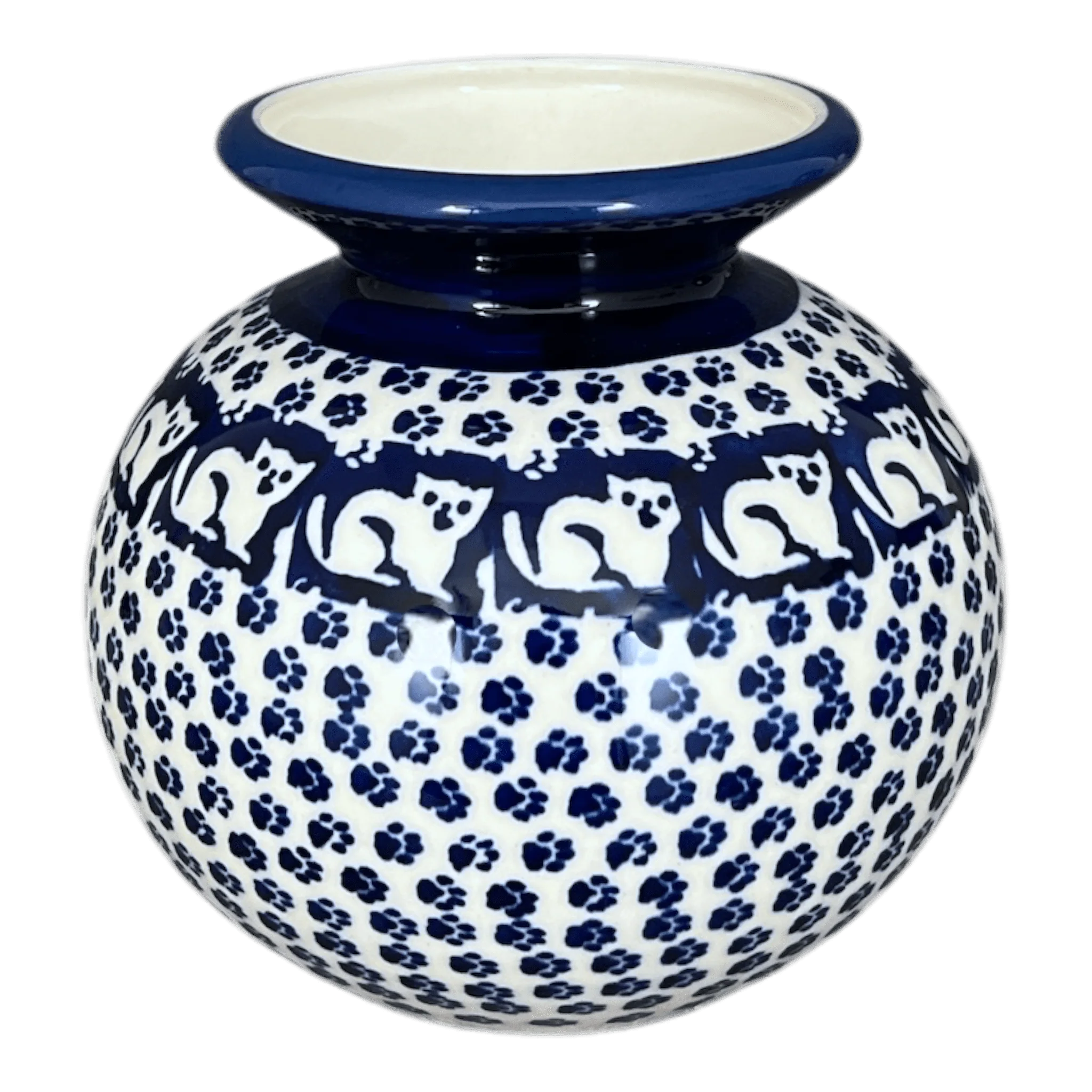 Vase, Bubble, 4.75" in "Kitty Cat Path" by Manufaktura | W002T-KOT6