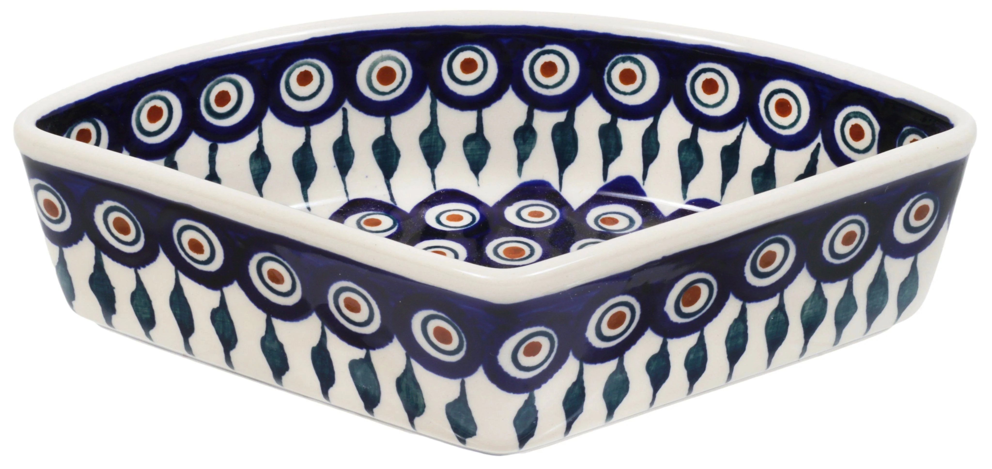 Bowl, Wedge-Shaped, 5" x 8.5" in "Peacock" by Manufaktura | M048T-54 - Image 3