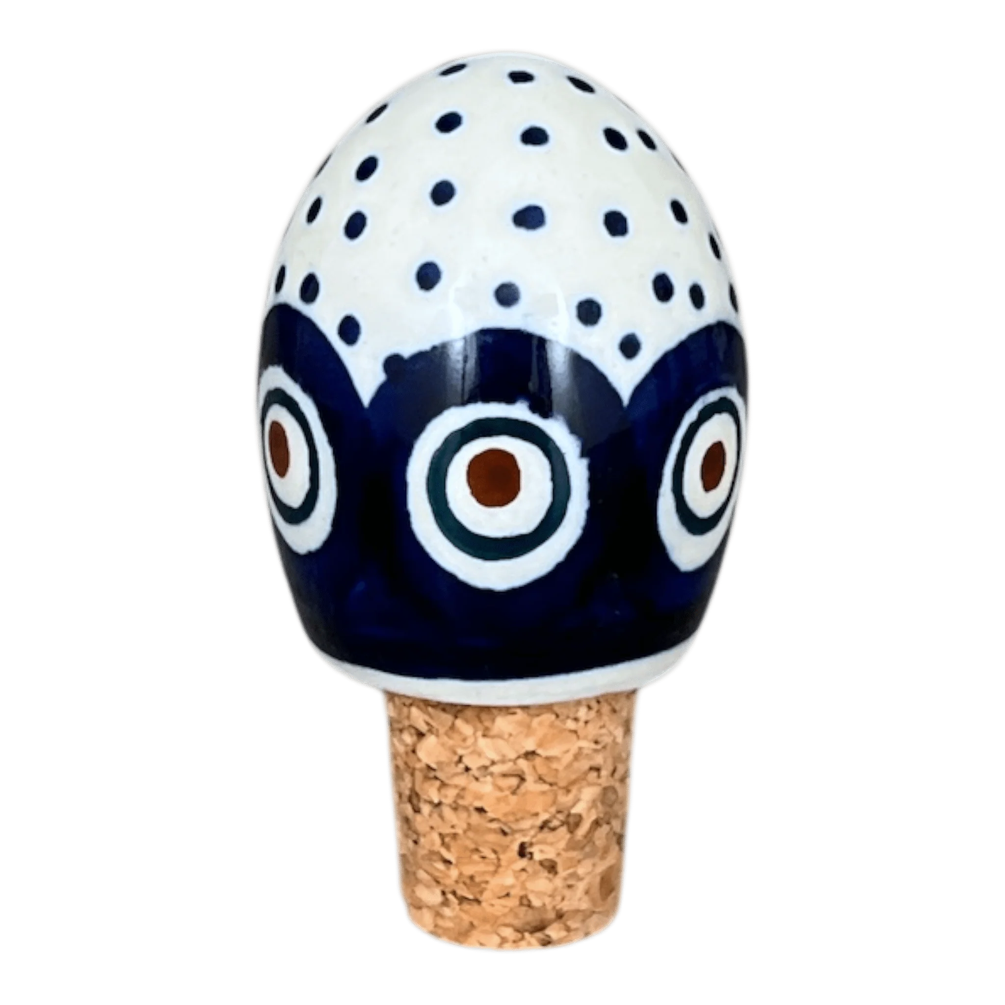 Wine Cork, Egg-Shaped, 2.75" in "Peacock Dot" by Manufaktura | K084U-54K - Image 2