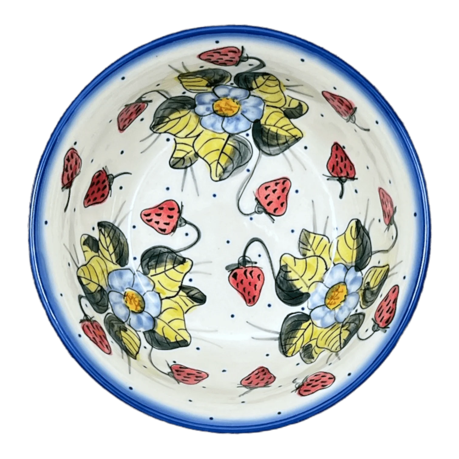Bowl, Round, 7", WR (WR12C) in "Strawberries & Blossoms" by W.R. Ceramika | WR12C-WR2 - Image 2